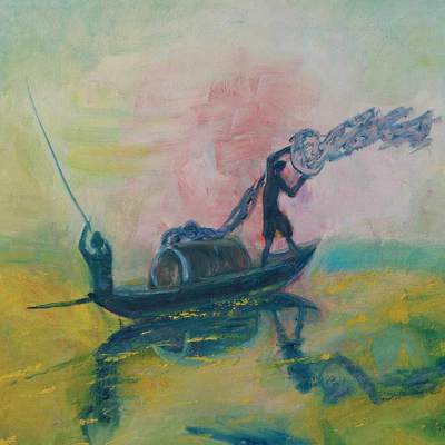 Fishing at sunrise